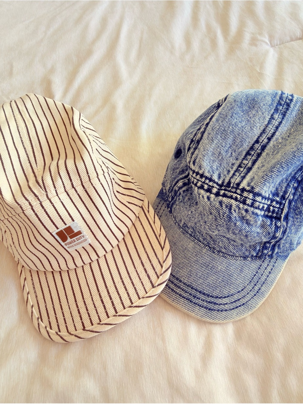 H&M Beige Striped Cotton Cap